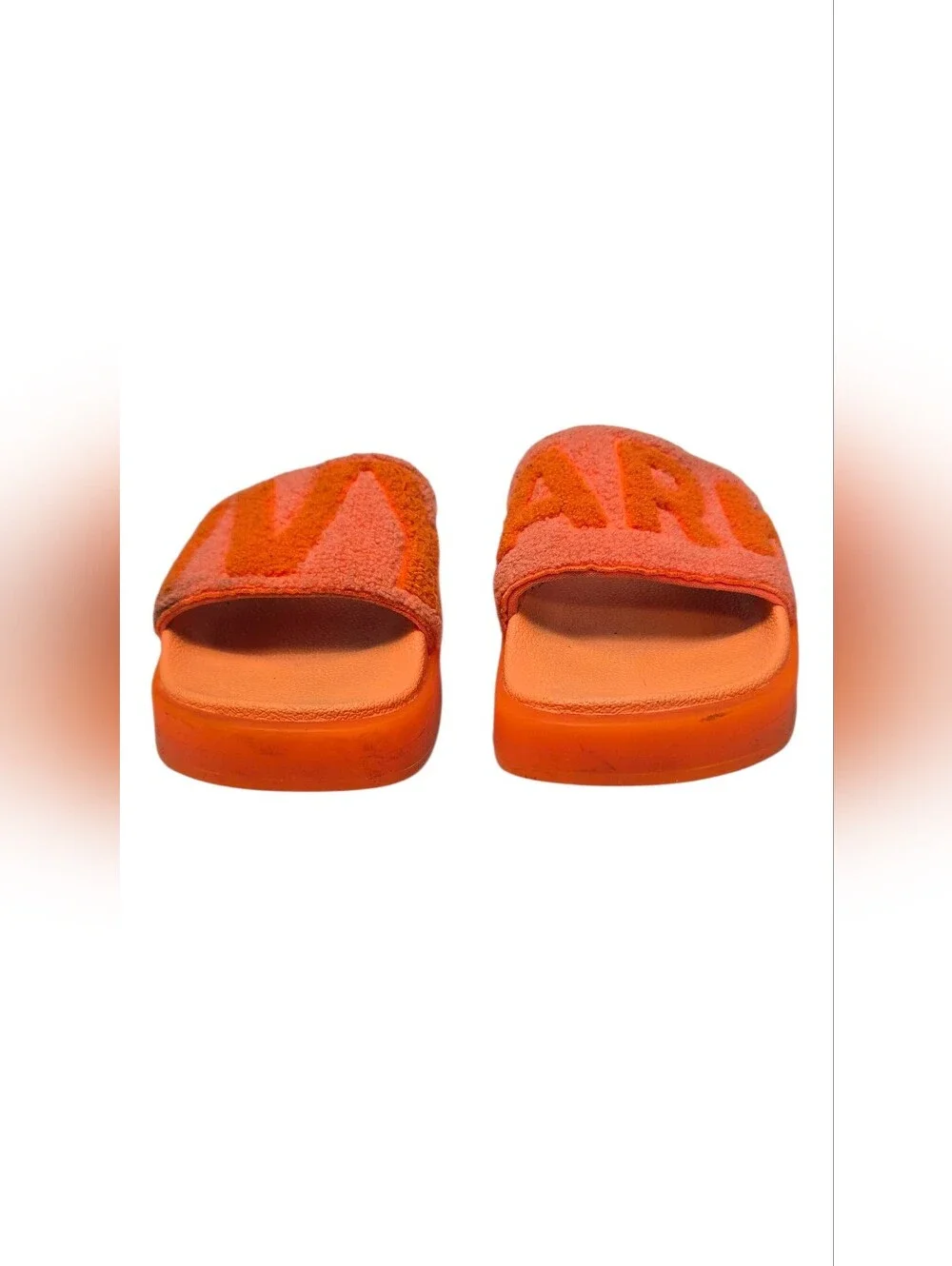 Adidas Ivy Park Orange Towel Terry Cloth Slides Platform Sandals Size 6